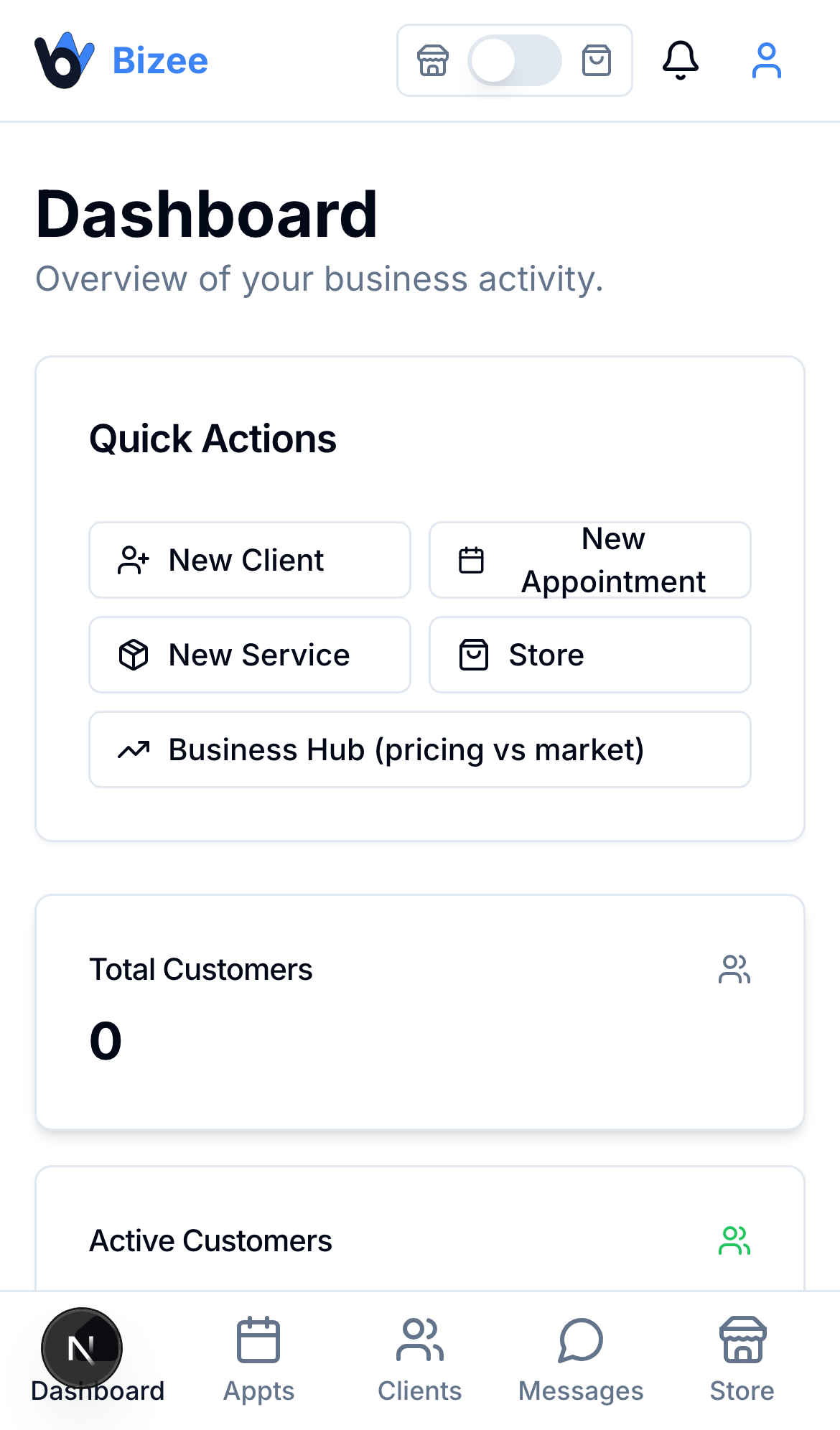 Bizee share-link growth kit on mobile