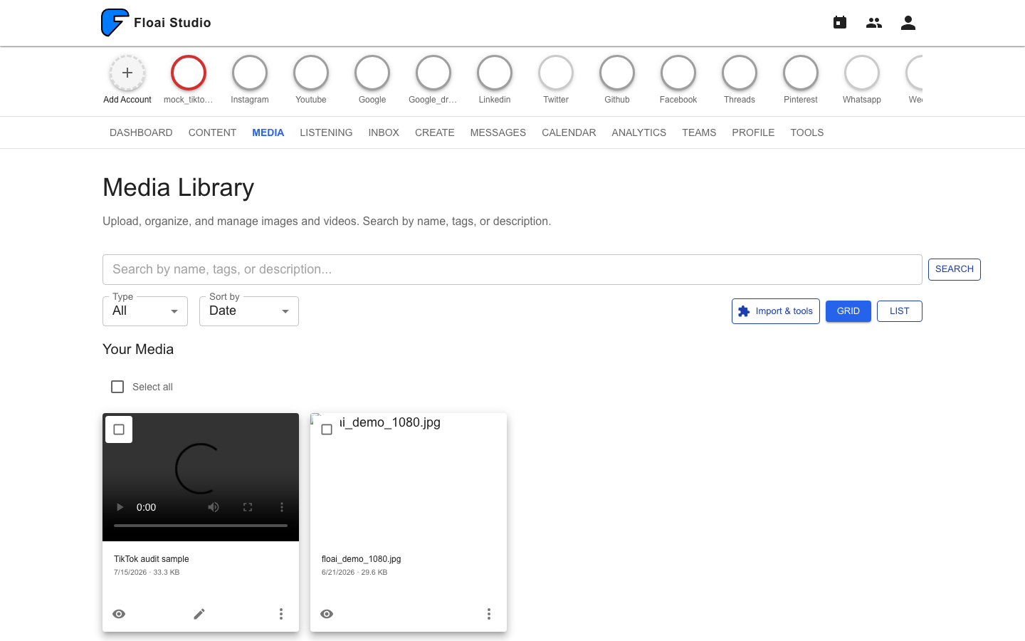 FloAI Media Library